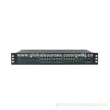 10/100M 24-port PoE switch with 2x100/1000M uplink ports+2 x Gigabit SFP ports